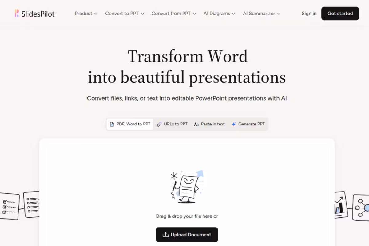 SlidesPilot homepage screenshot
