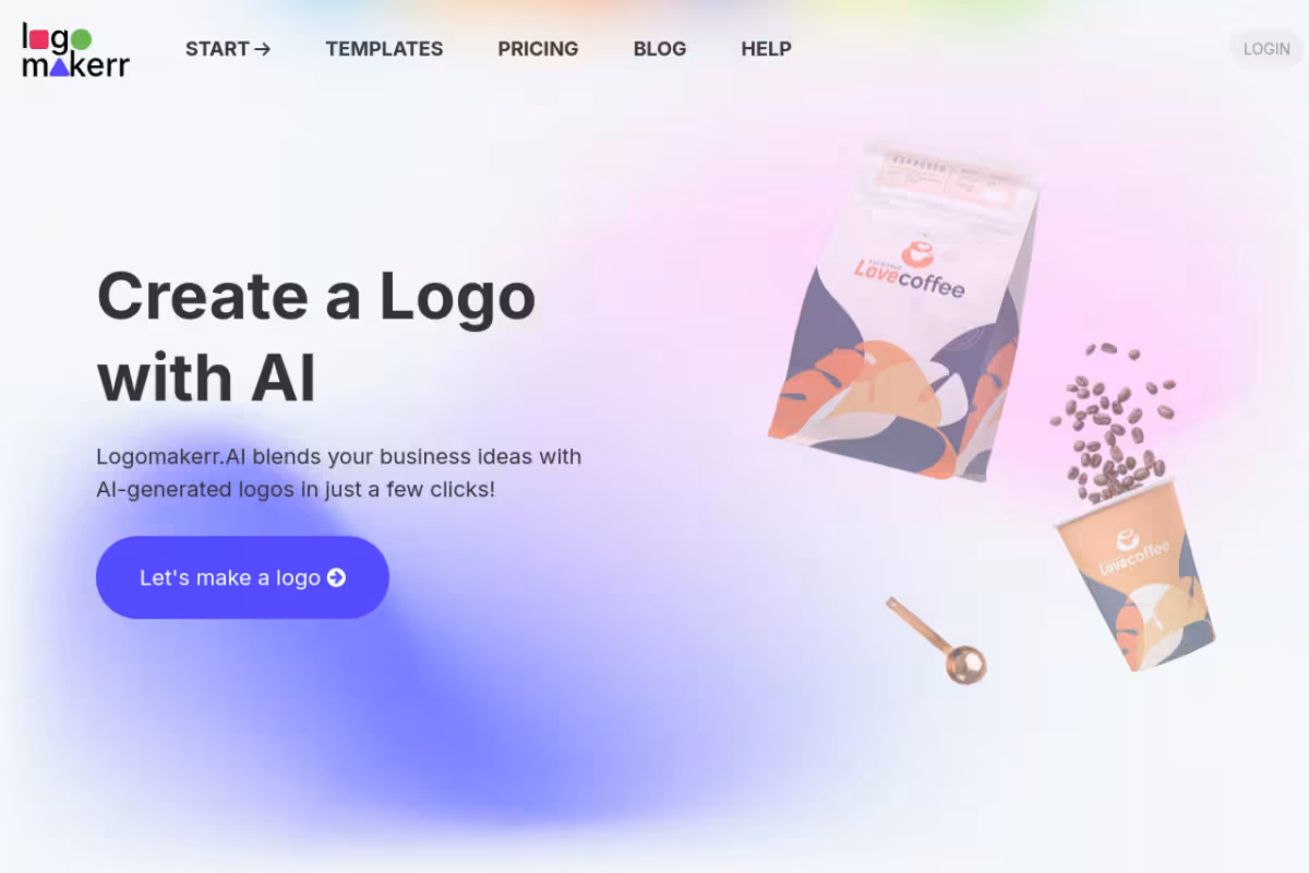Logomakerr.ai homepage screenshot