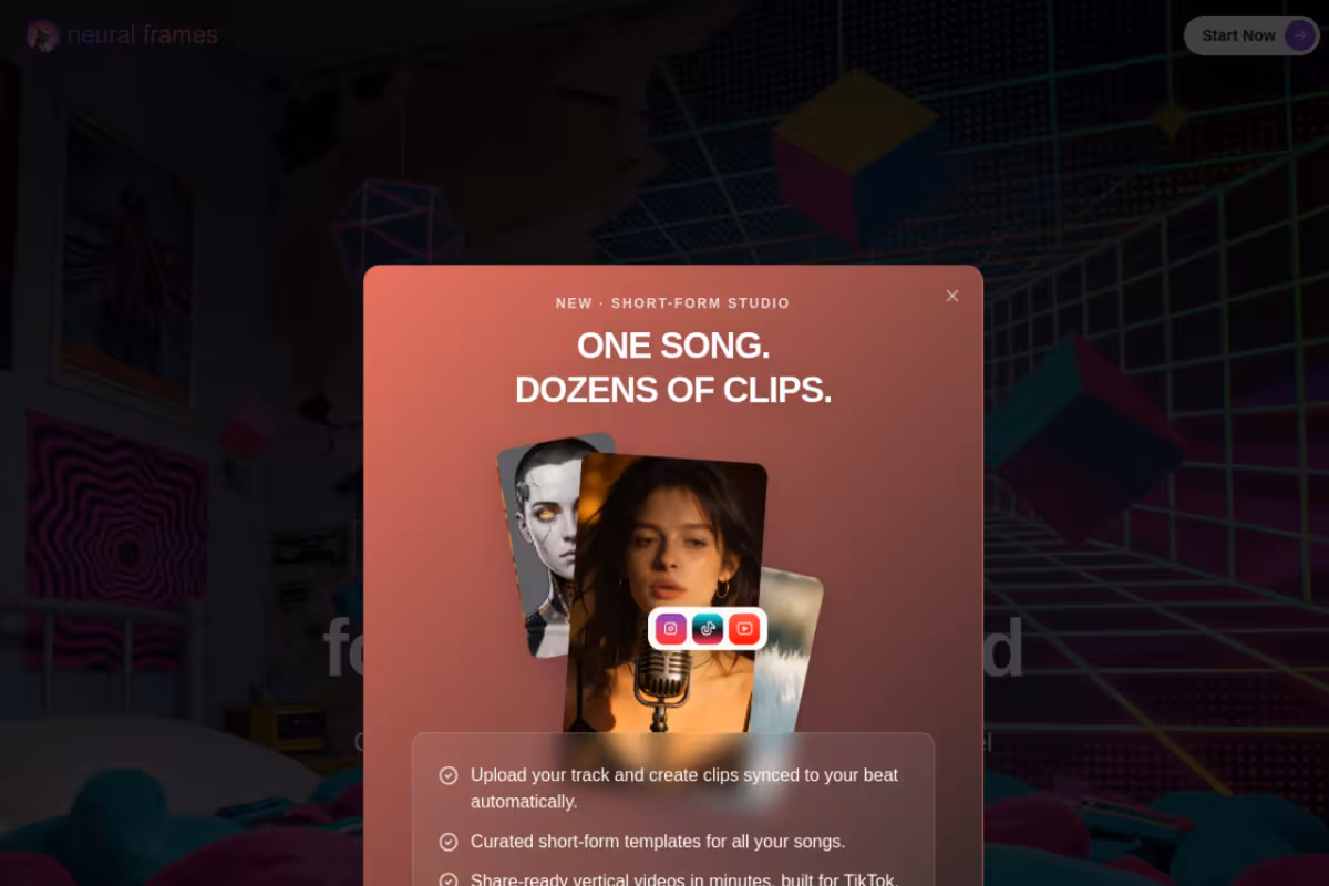 neural frames homepage screenshot