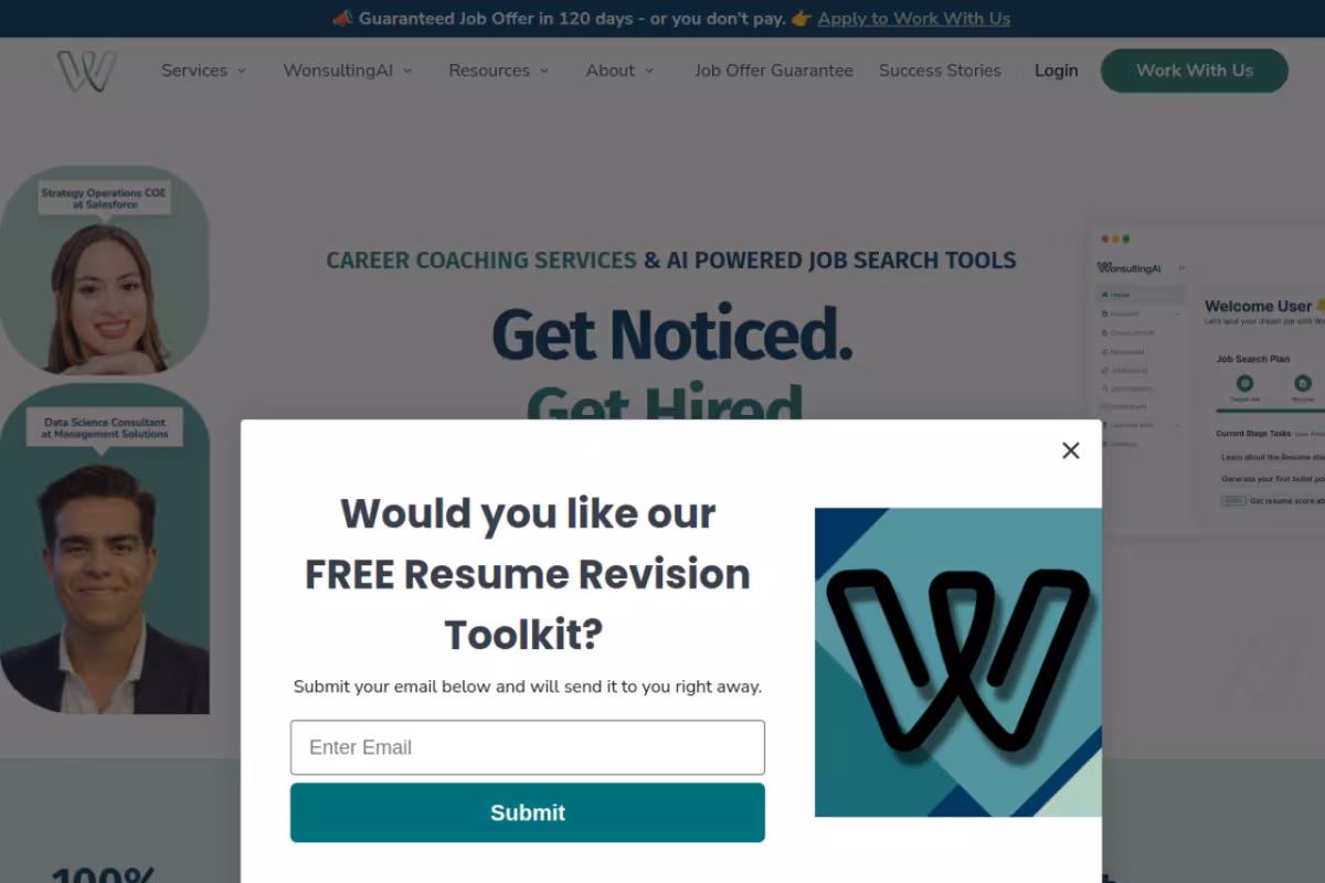 Wonsulting AI homepage screenshot