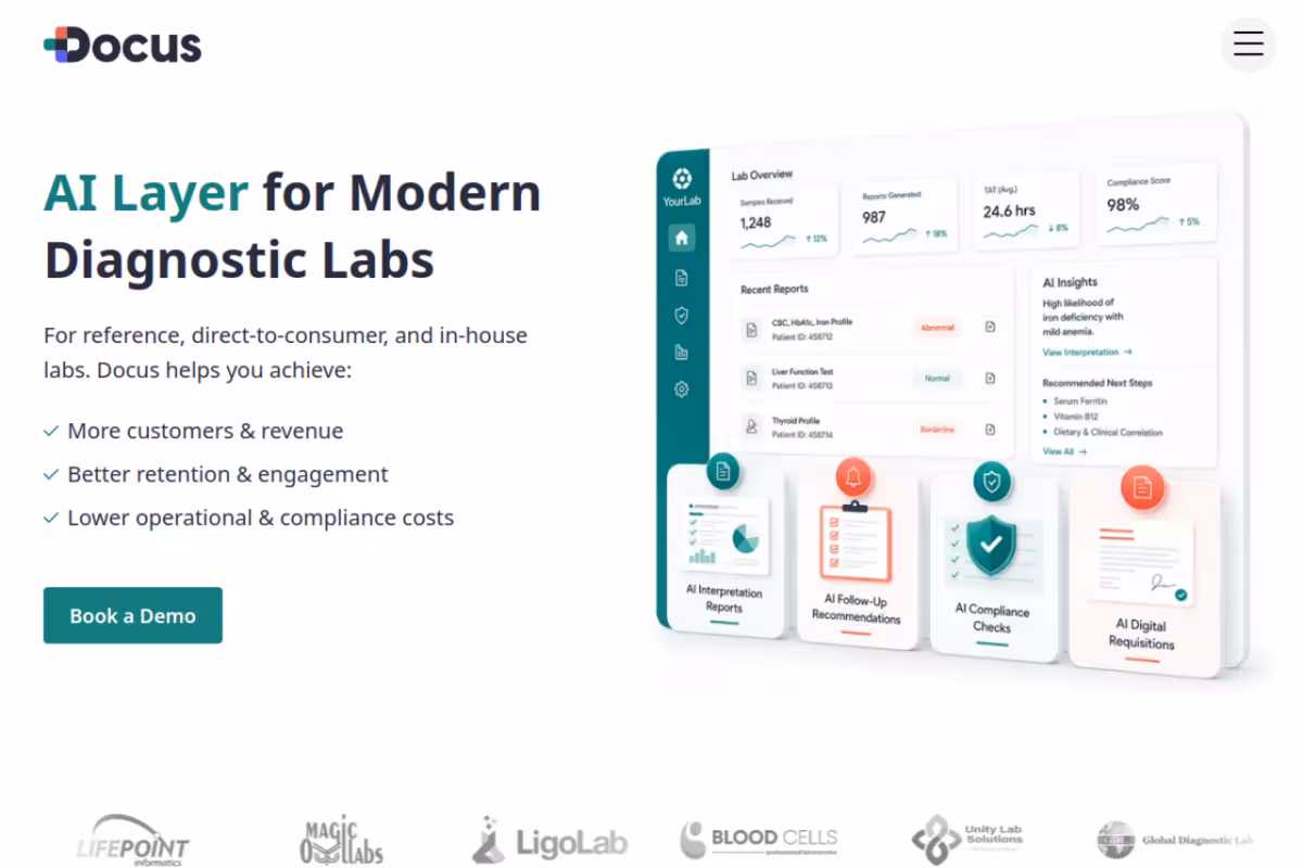 Docus homepage screenshot