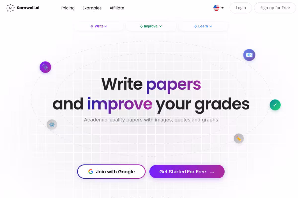Samwell homepage screenshot