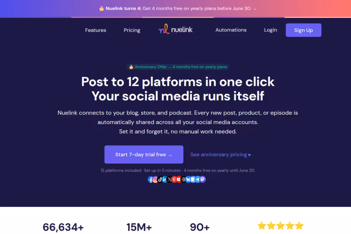 Nuelink homepage screenshot