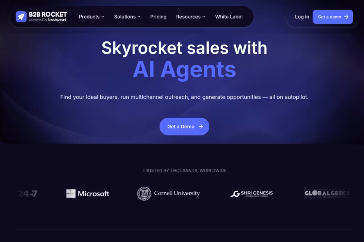 B2B Rocket homepage screenshot