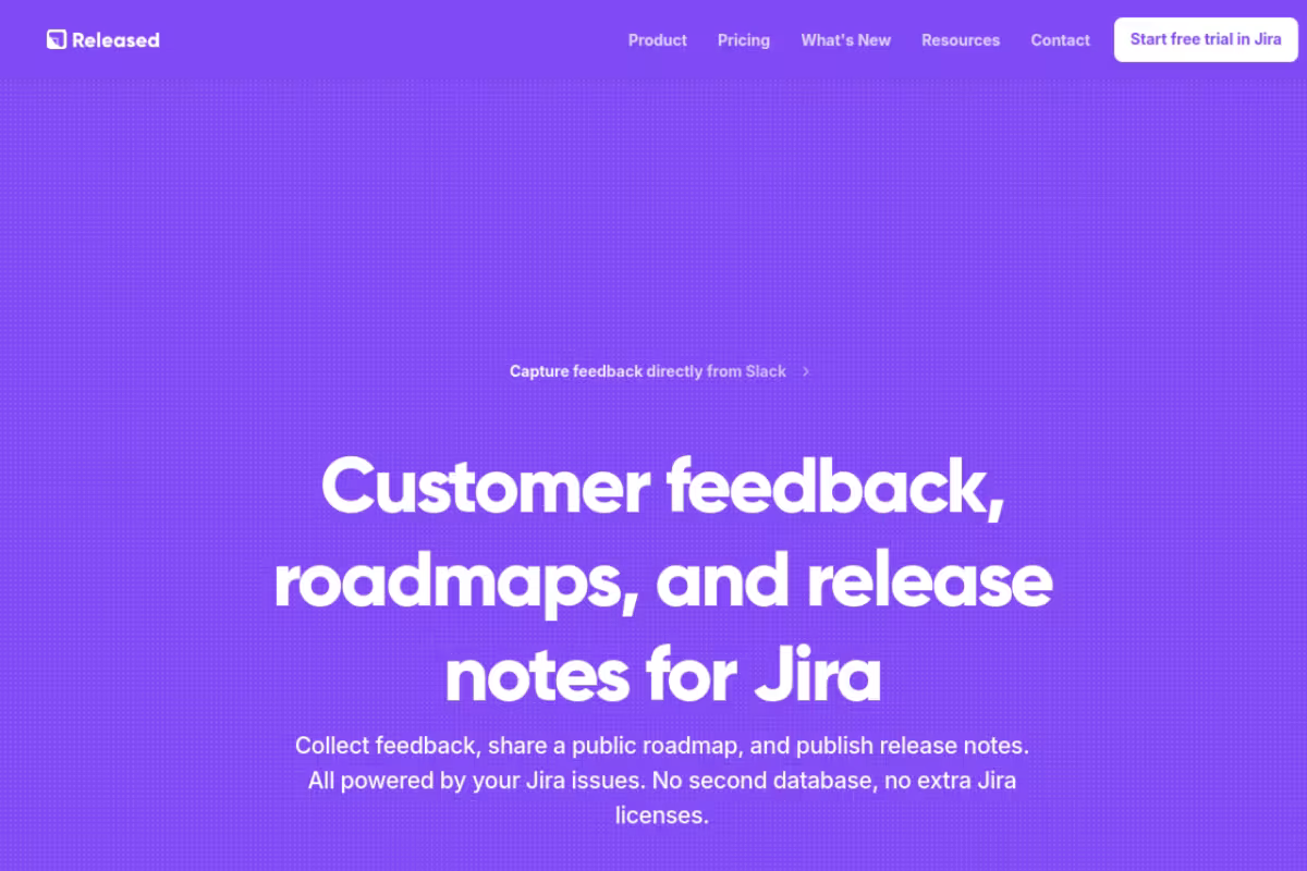 Released homepage screenshot