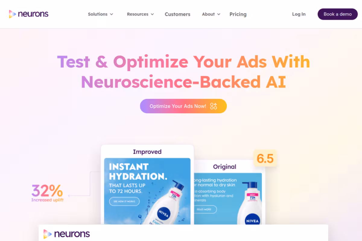 Neurons homepage screenshot