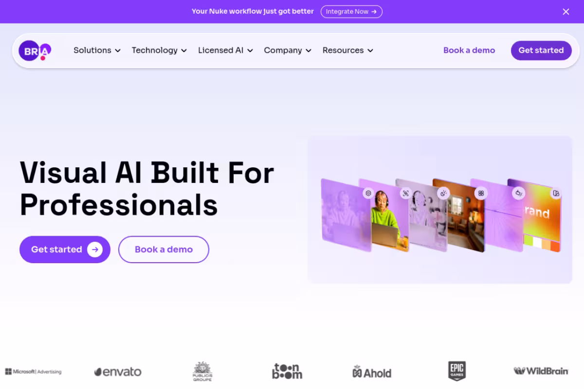 Bria homepage screenshot