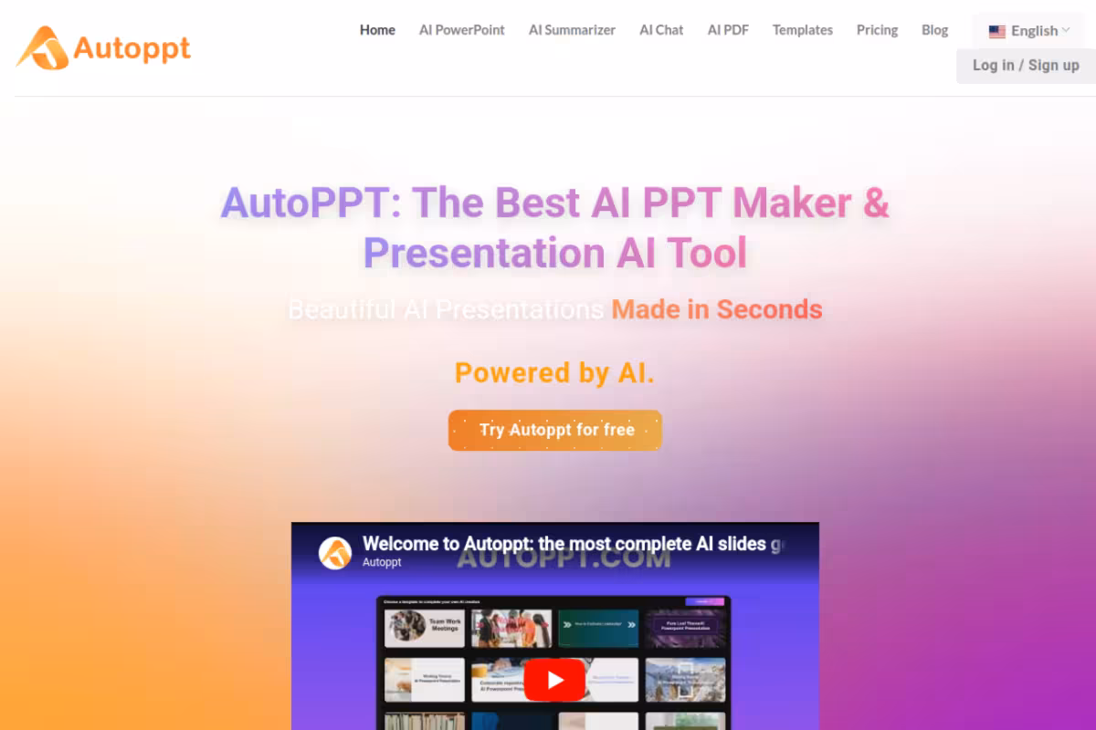 Autoppt homepage screenshot