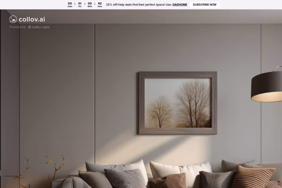 Real-time Design by Collov homepage screenshot