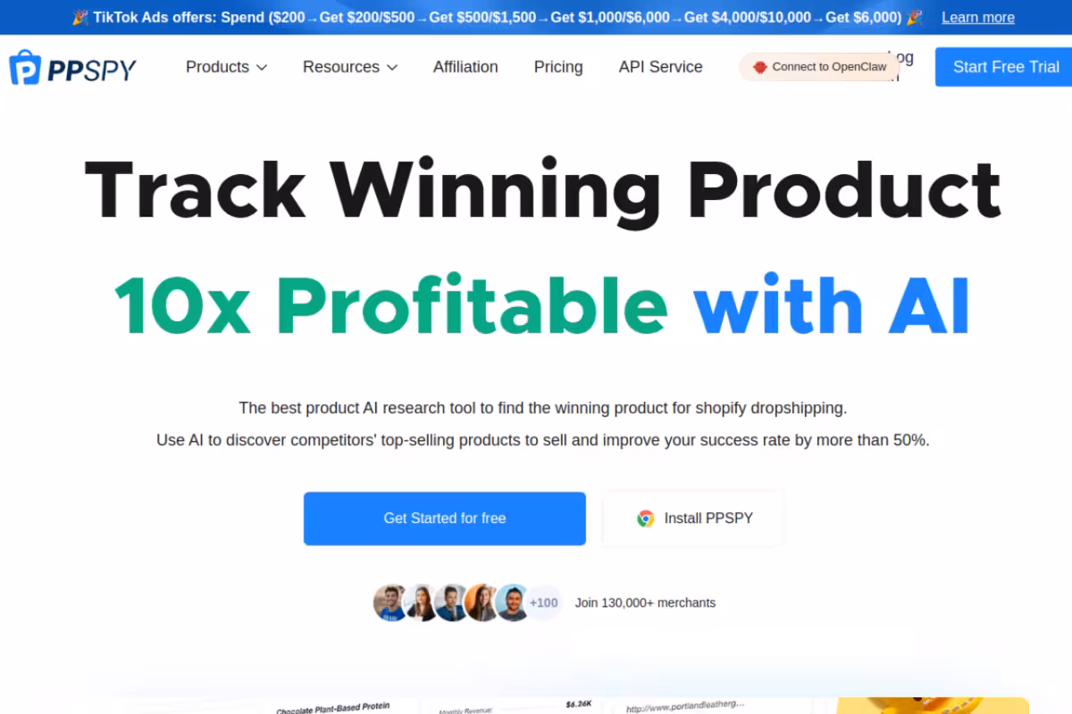 PPSPY homepage screenshot