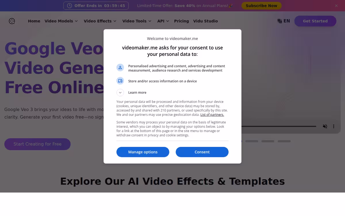Videomaker.me homepage screenshot