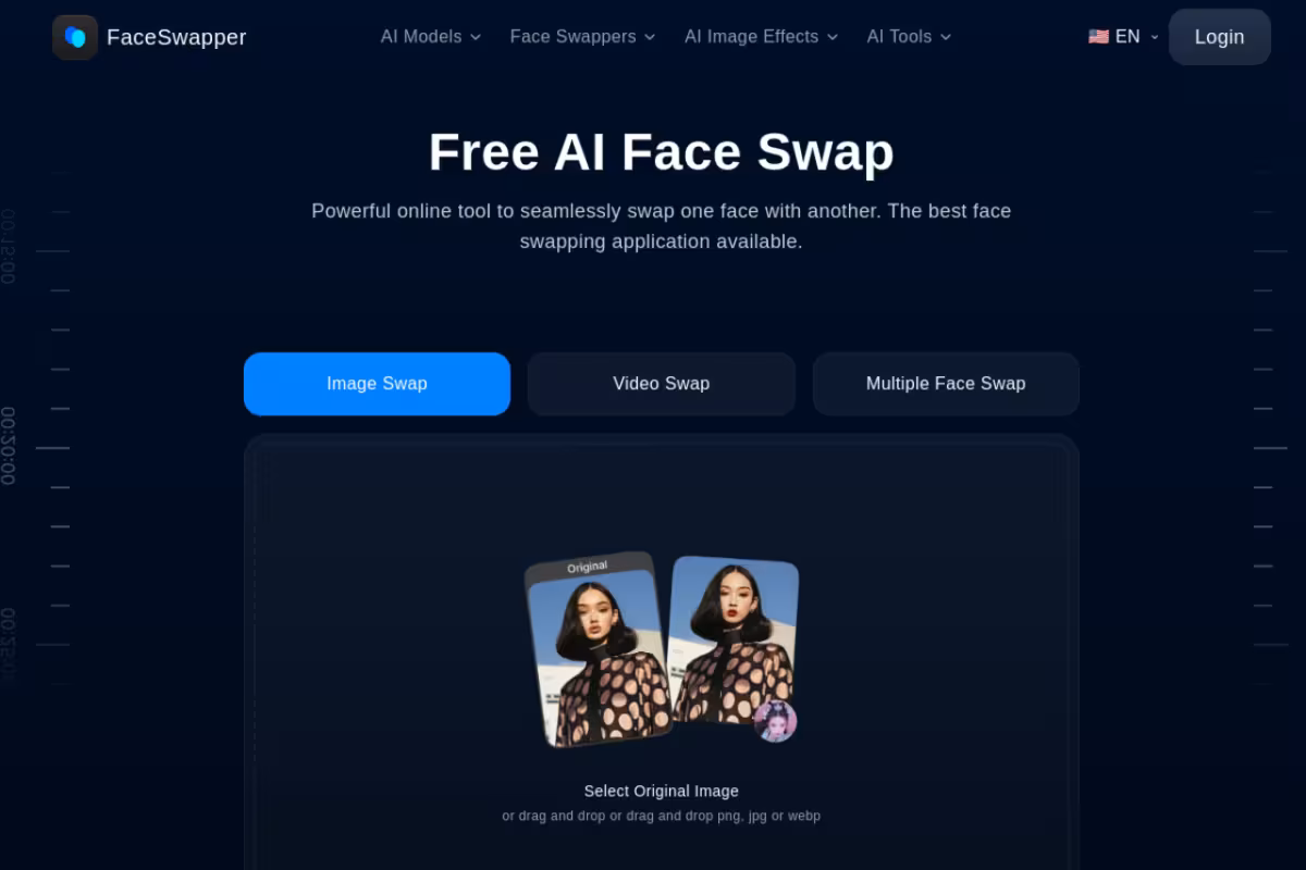 Face Swapper homepage screenshot