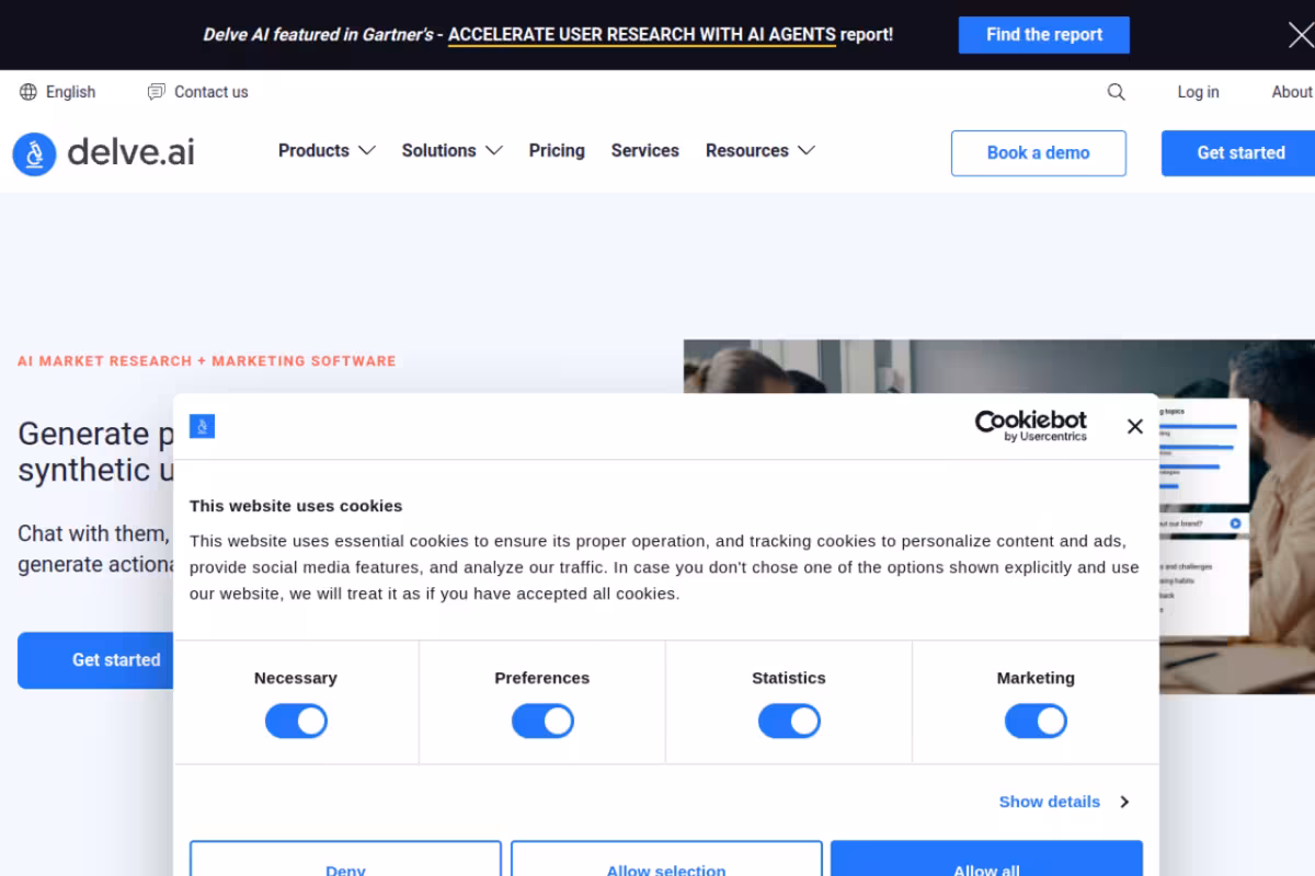 Delve homepage screenshot