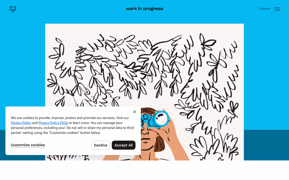 Dropbox AI homepage screenshot