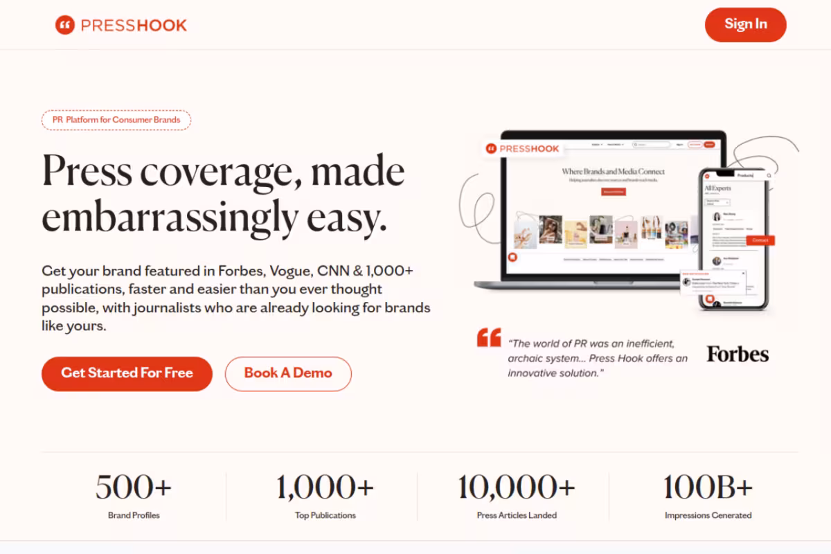 AI Press Release Generator homepage screenshot