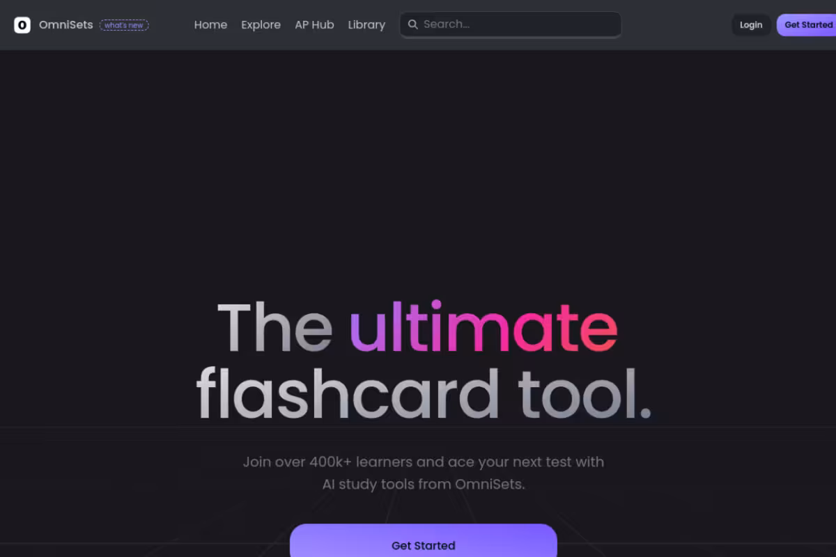 OmniSets homepage screenshot