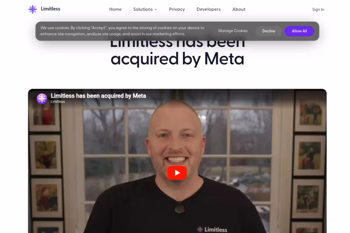 Limitless homepage screenshot