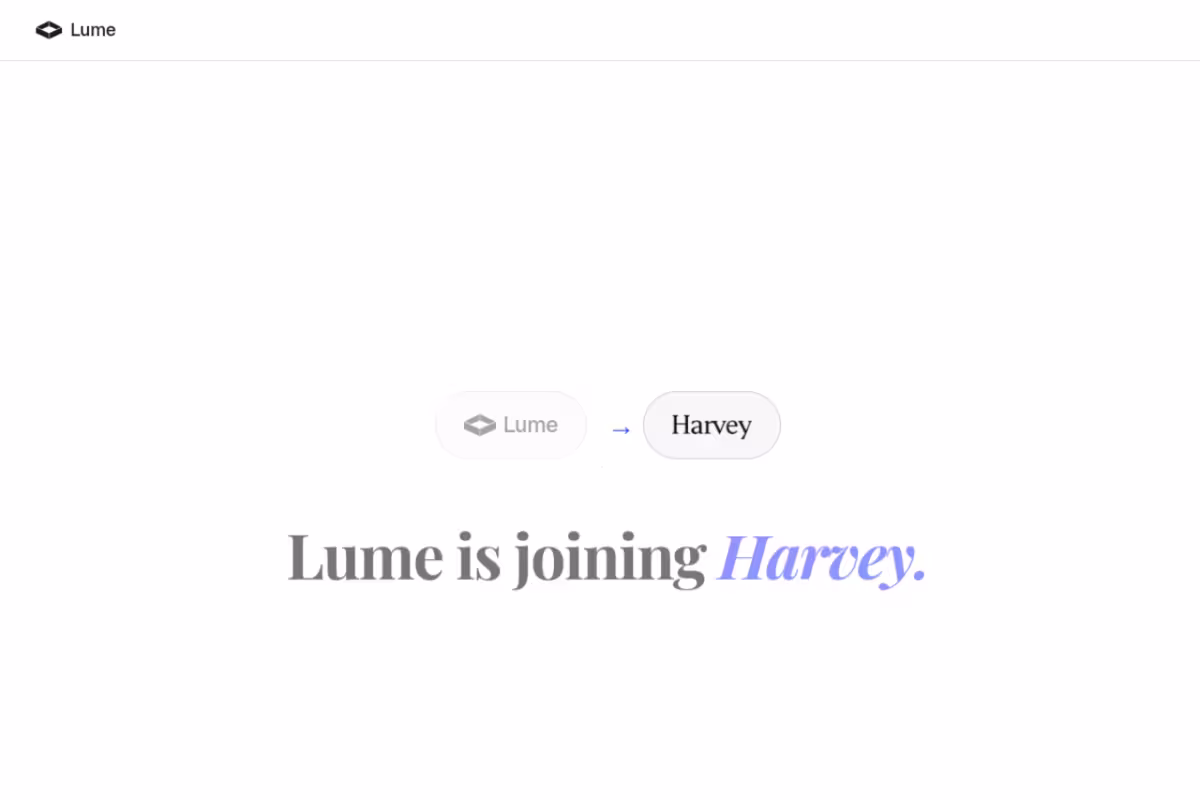 Lume AI homepage screenshot