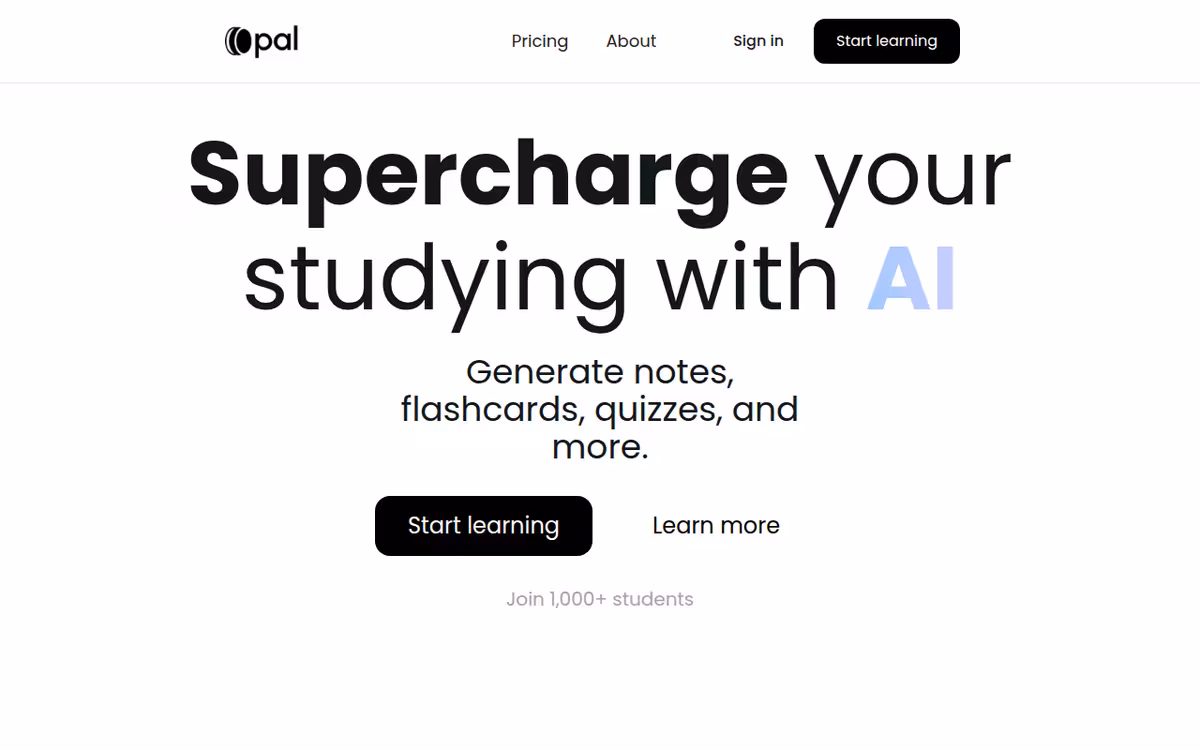 Opal homepage screenshot