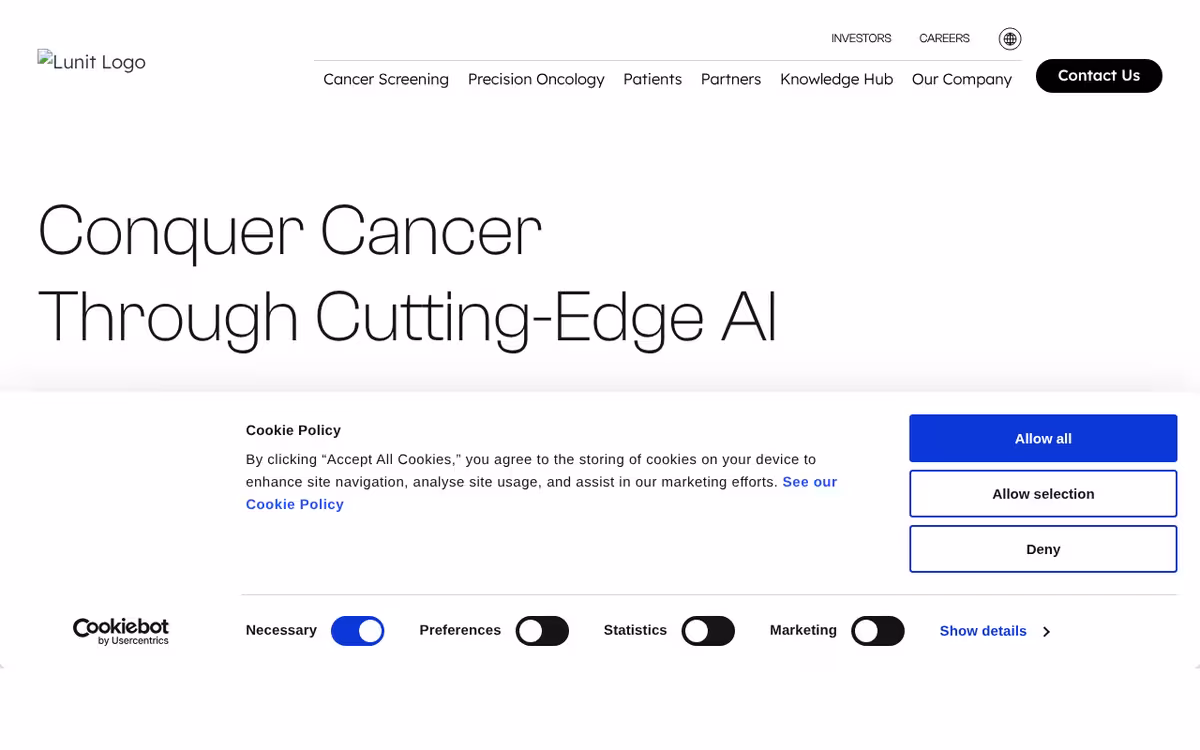 Lunit homepage screenshot