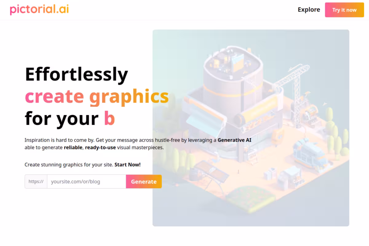 Pictorial homepage screenshot