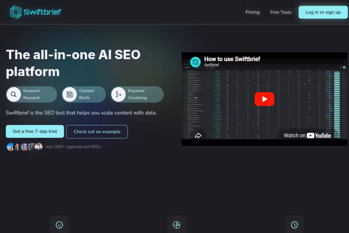 Swiftbrief homepage screenshot