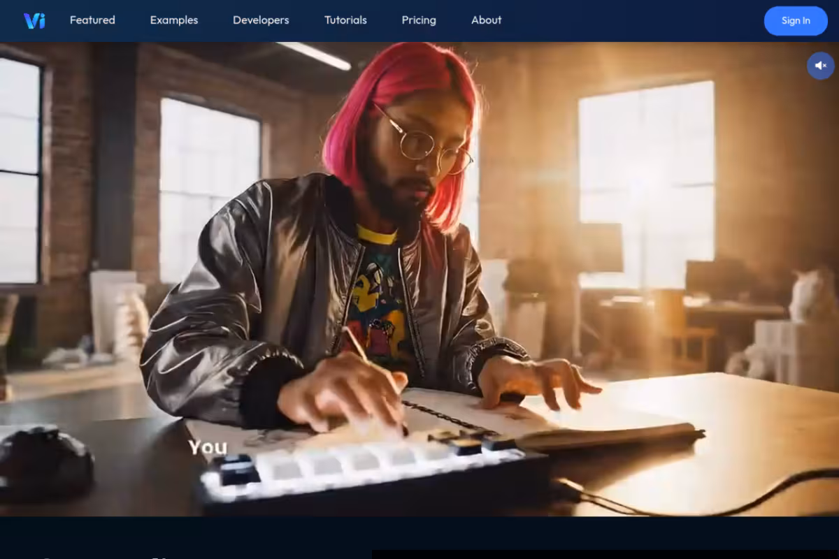 Vimmerse homepage screenshot