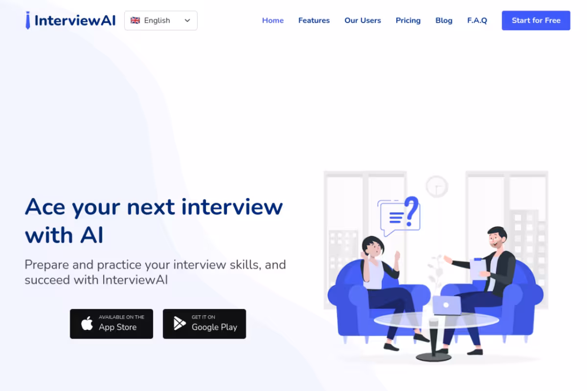InterviewAI.me homepage screenshot