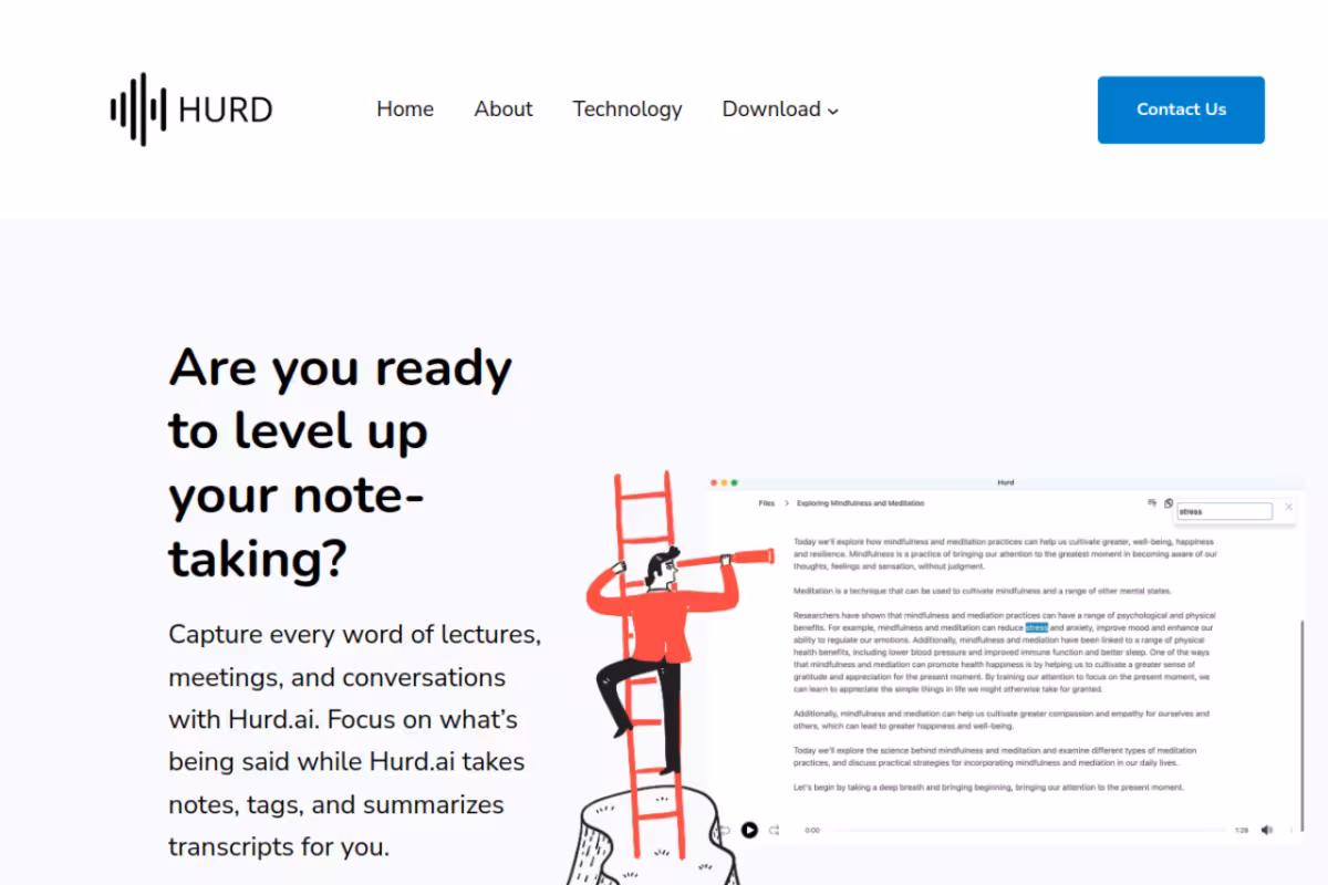 Hurd AI homepage screenshot