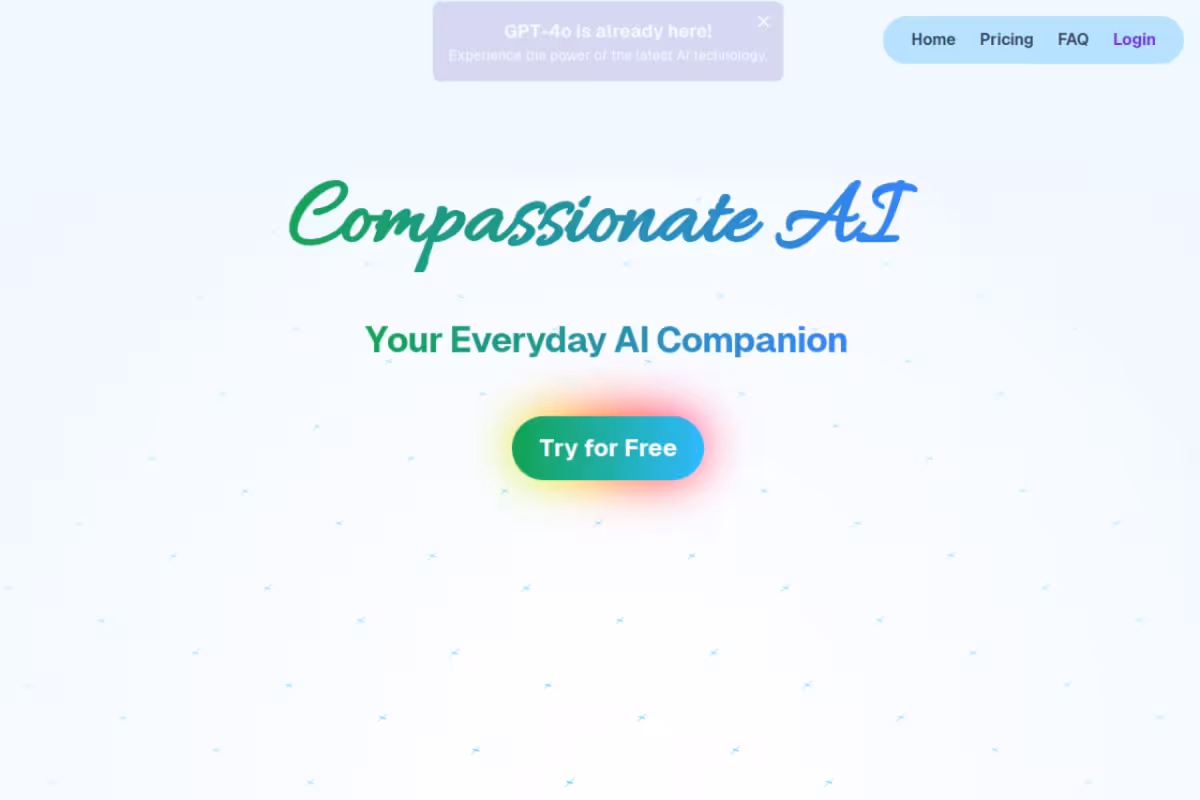 Compassionate AI homepage screenshot