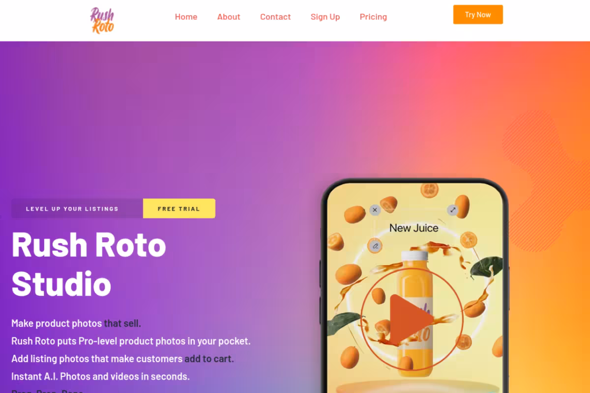 RushRoto Studio homepage screenshot