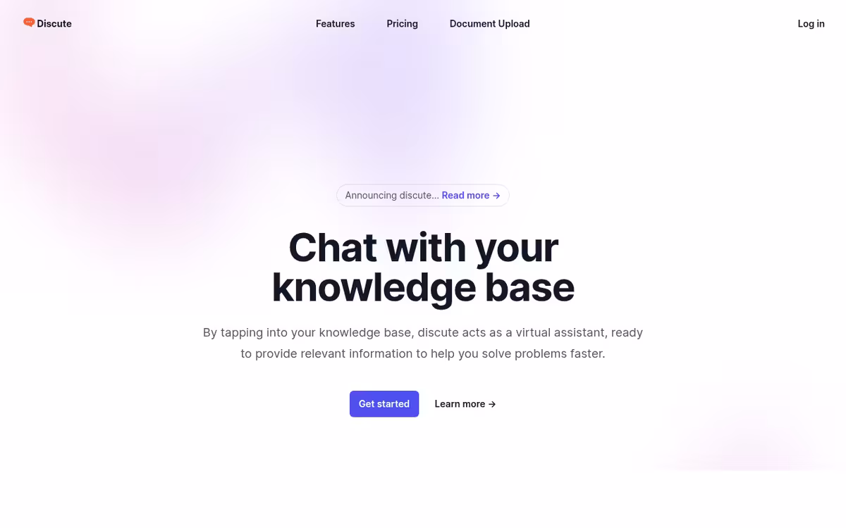 Discute homepage screenshot