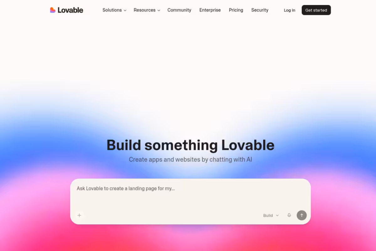 AI App Builder homepage screenshot