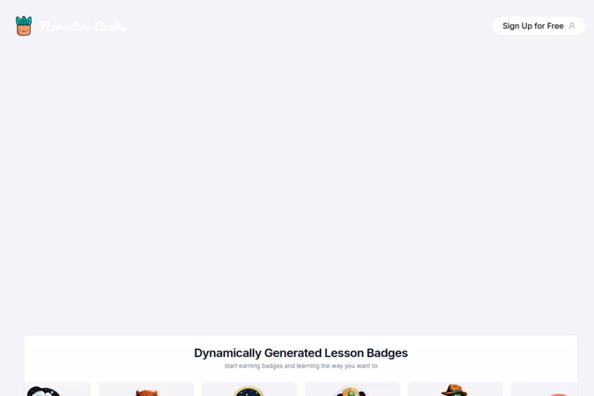 Narrative Nooks homepage screenshot