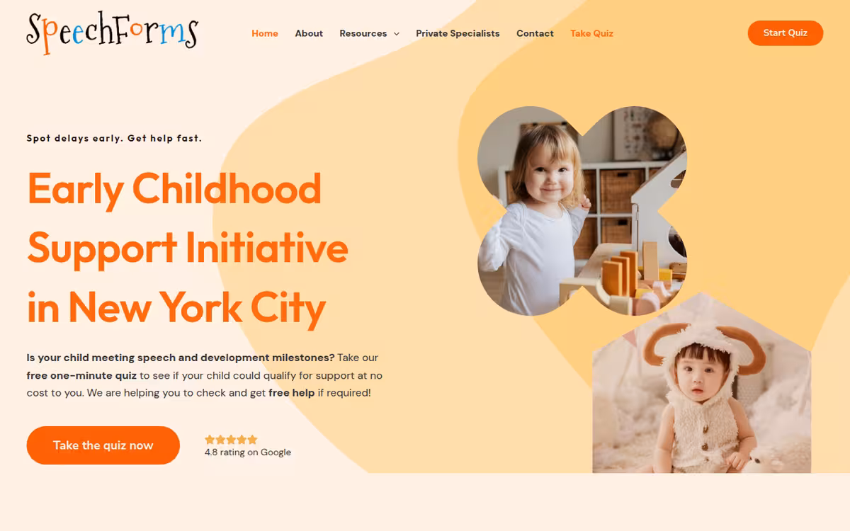 Speechforms homepage screenshot