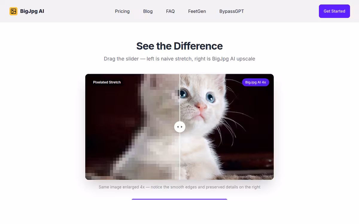 BigJpg AI homepage screenshot