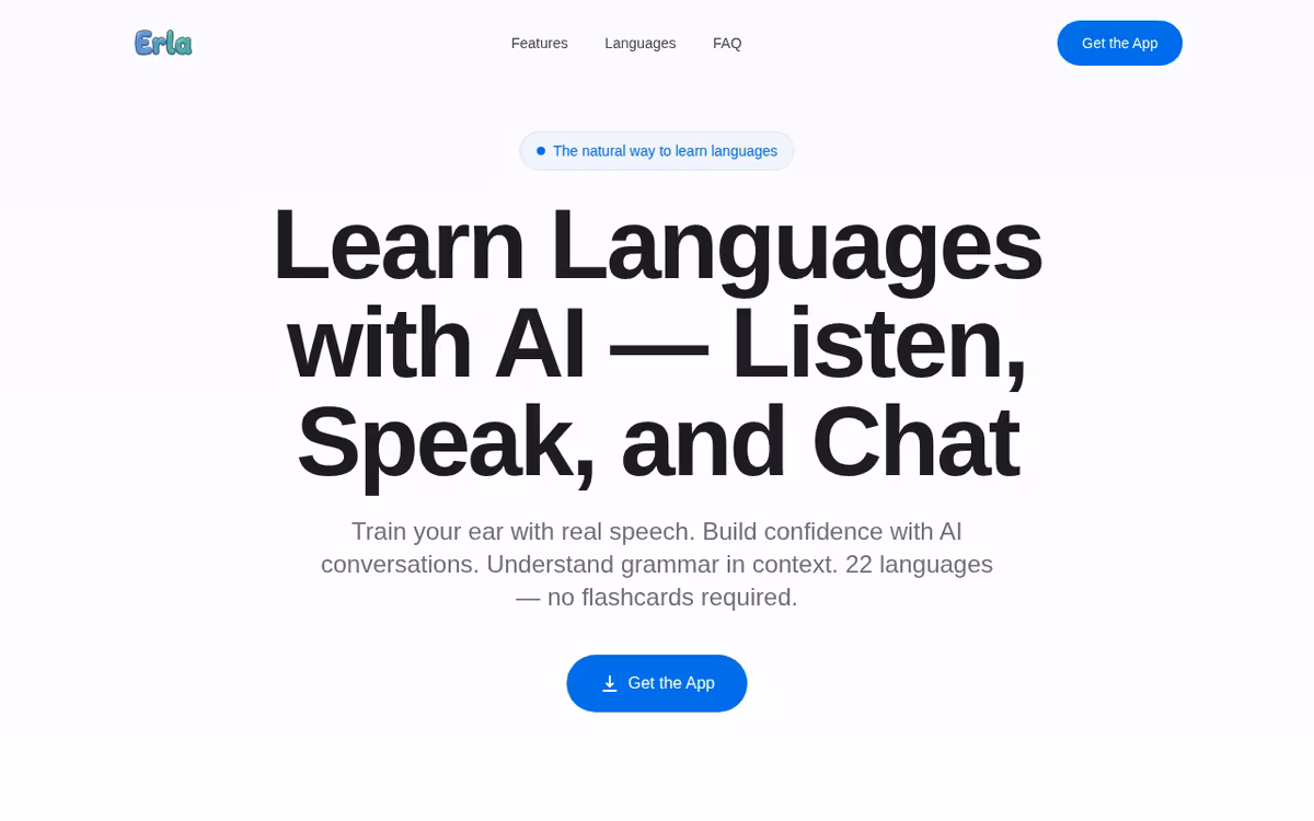 AI Talk Tutor homepage screenshot