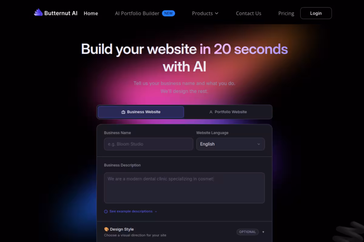 Butternut.ai homepage screenshot