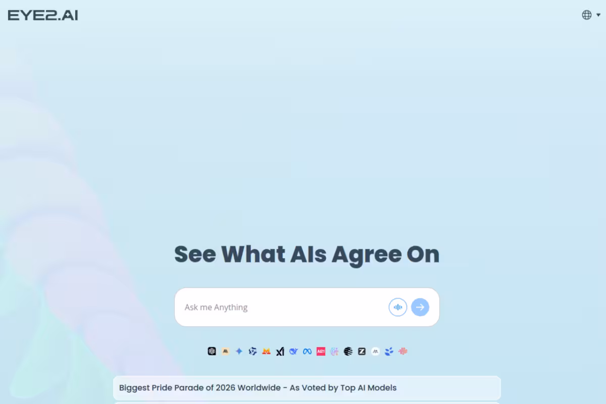 Accurate AI Aggregator homepage screenshot