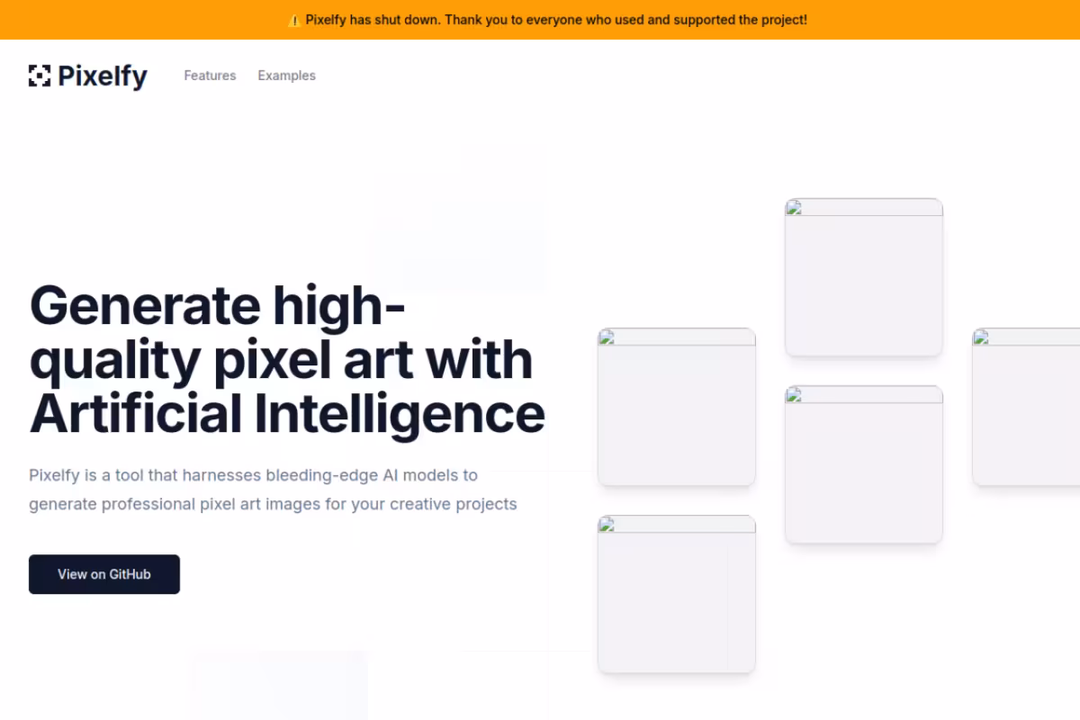 Pixelfy homepage screenshot