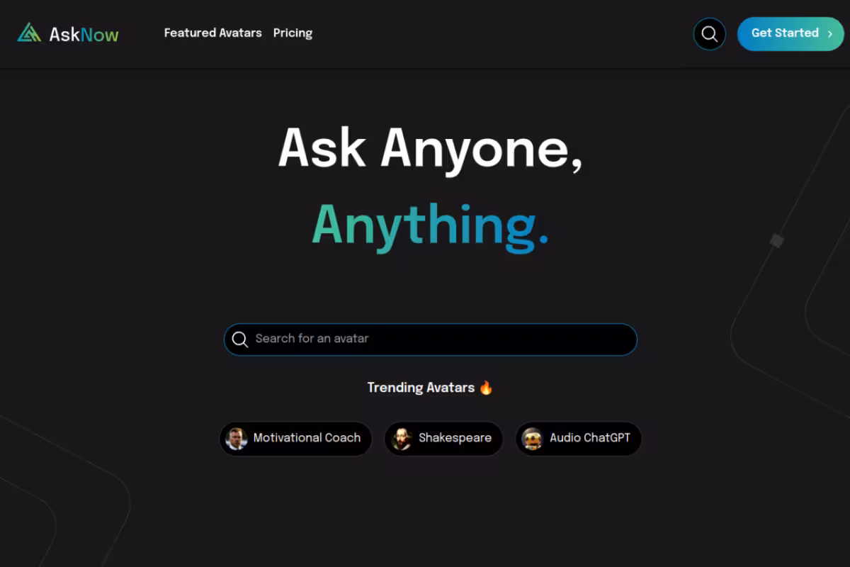 AskNow homepage screenshot