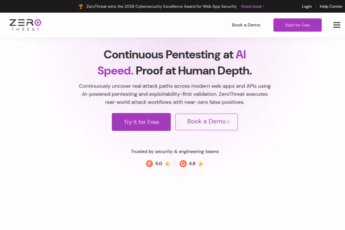 Zerothreat homepage screenshot
