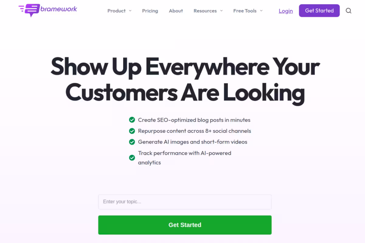 Bramework homepage screenshot