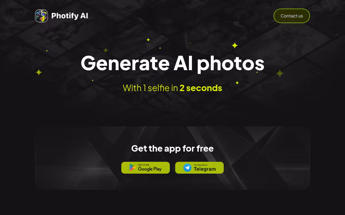 Photify AI homepage screenshot