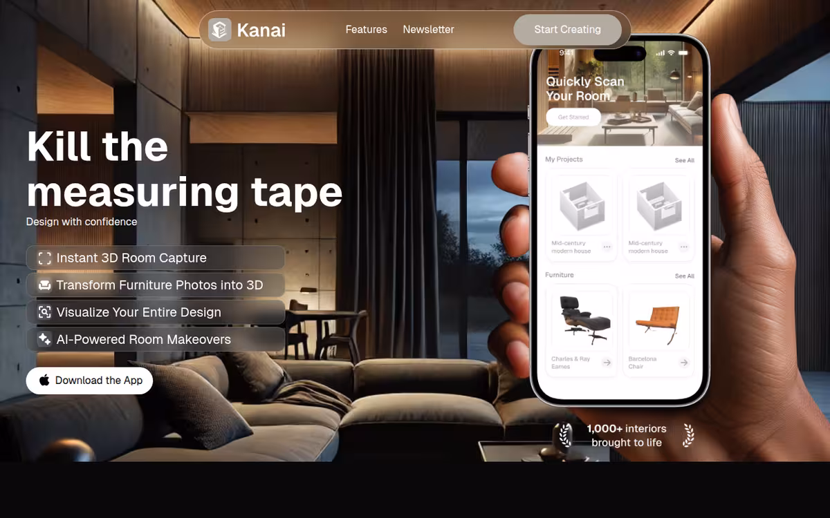 Kanai homepage screenshot