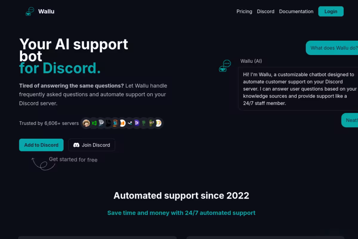 Wallu homepage screenshot