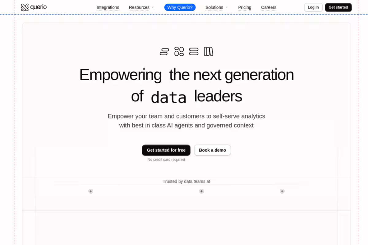 Querio homepage screenshot