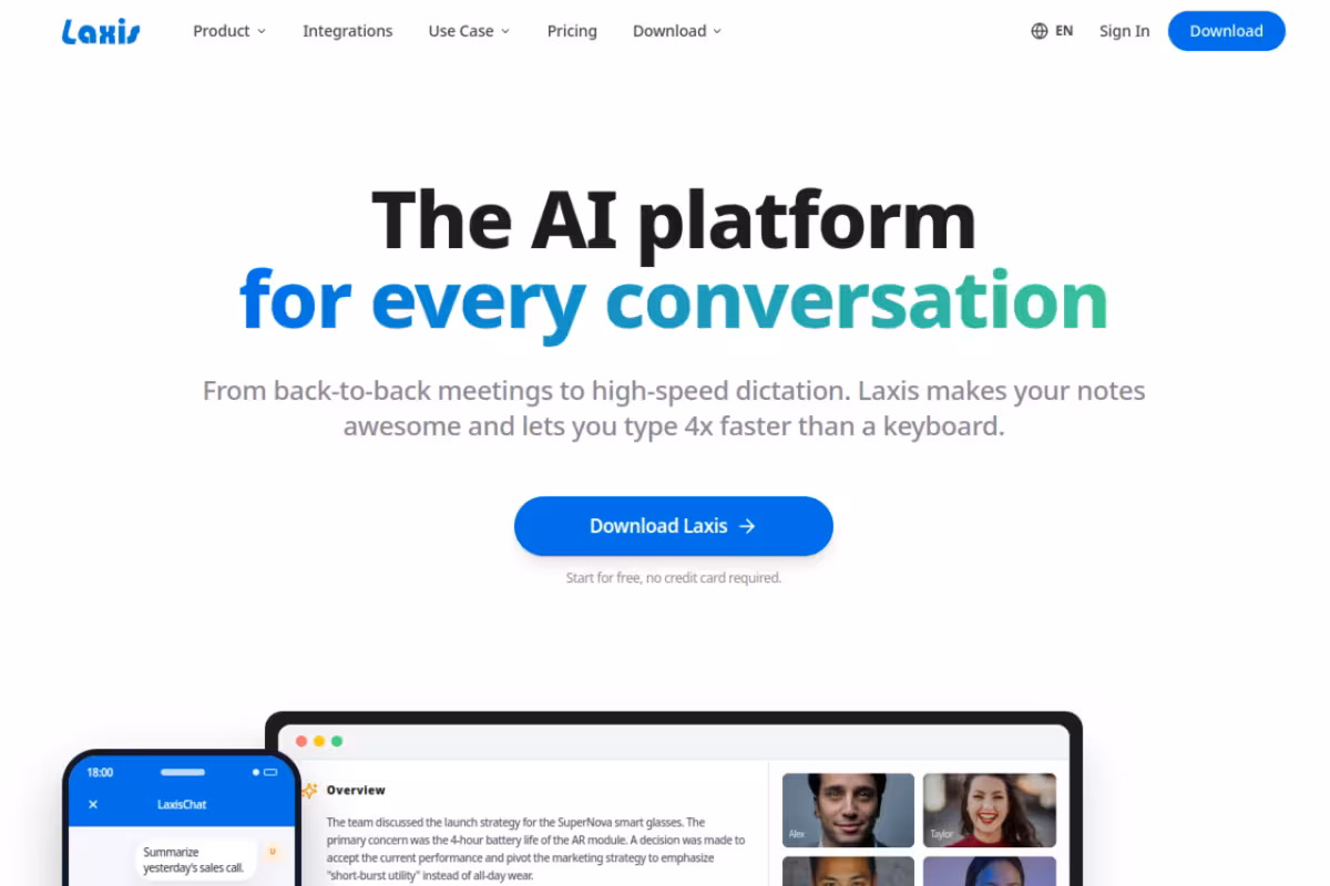 Laxis 2.0 homepage screenshot