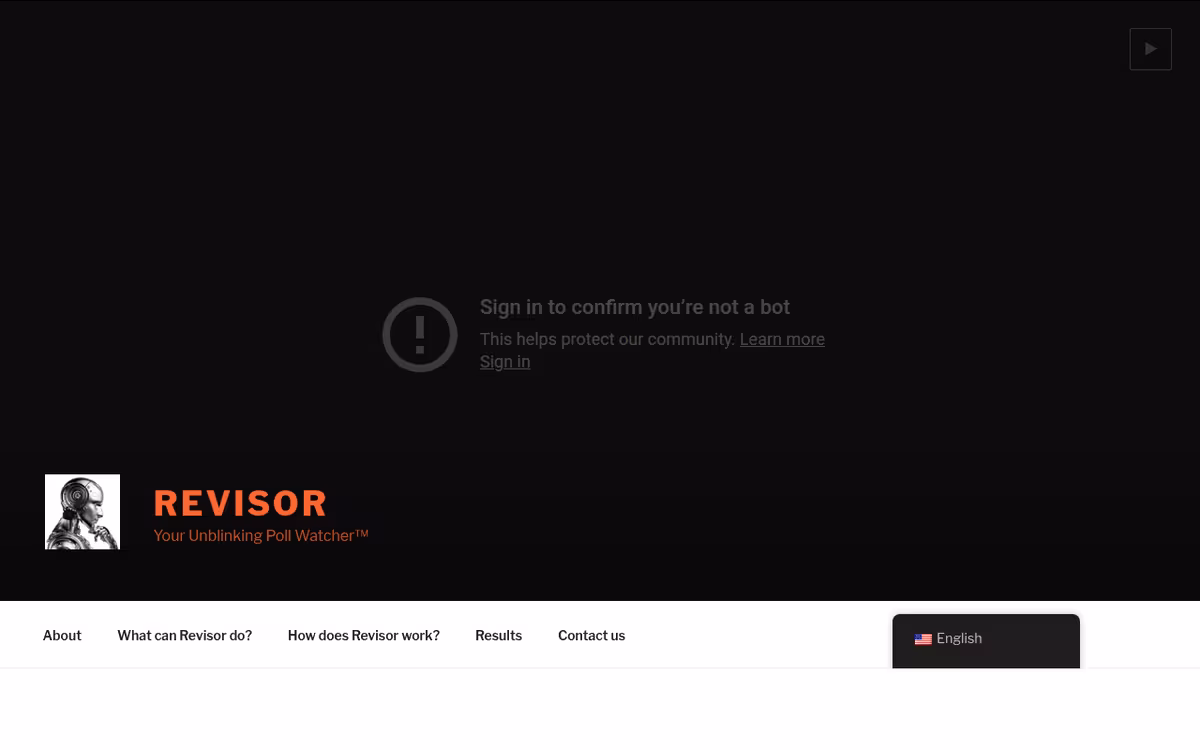 Revisor homepage screenshot