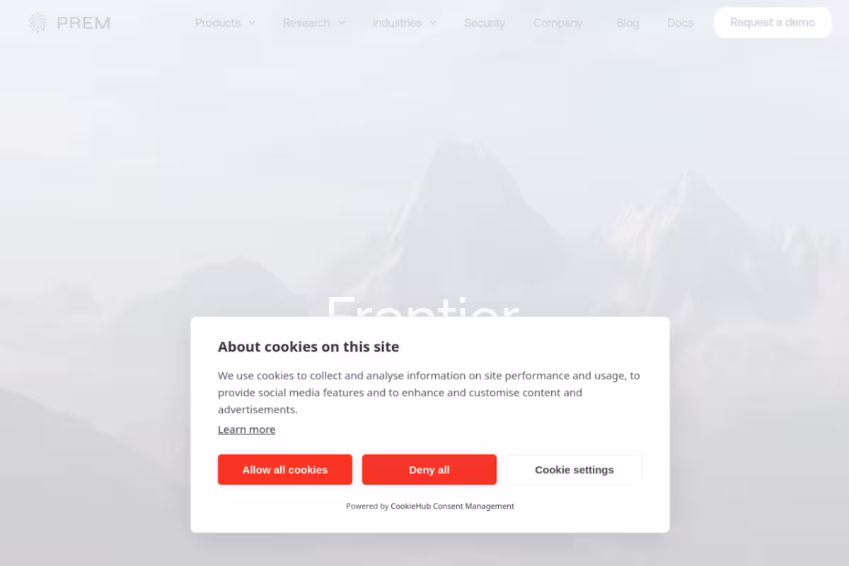 Prem AI homepage screenshot
